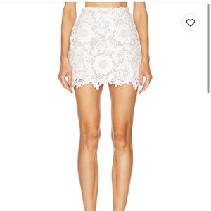 L'Academie White Lace Mini Skirt by Marianna Delphine in White